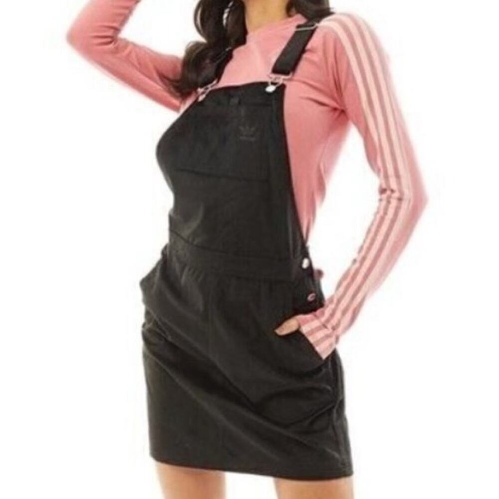 Adidas Originals Corduroy Dress Women's Size S Black Overall Dress - Picture 3 of 8